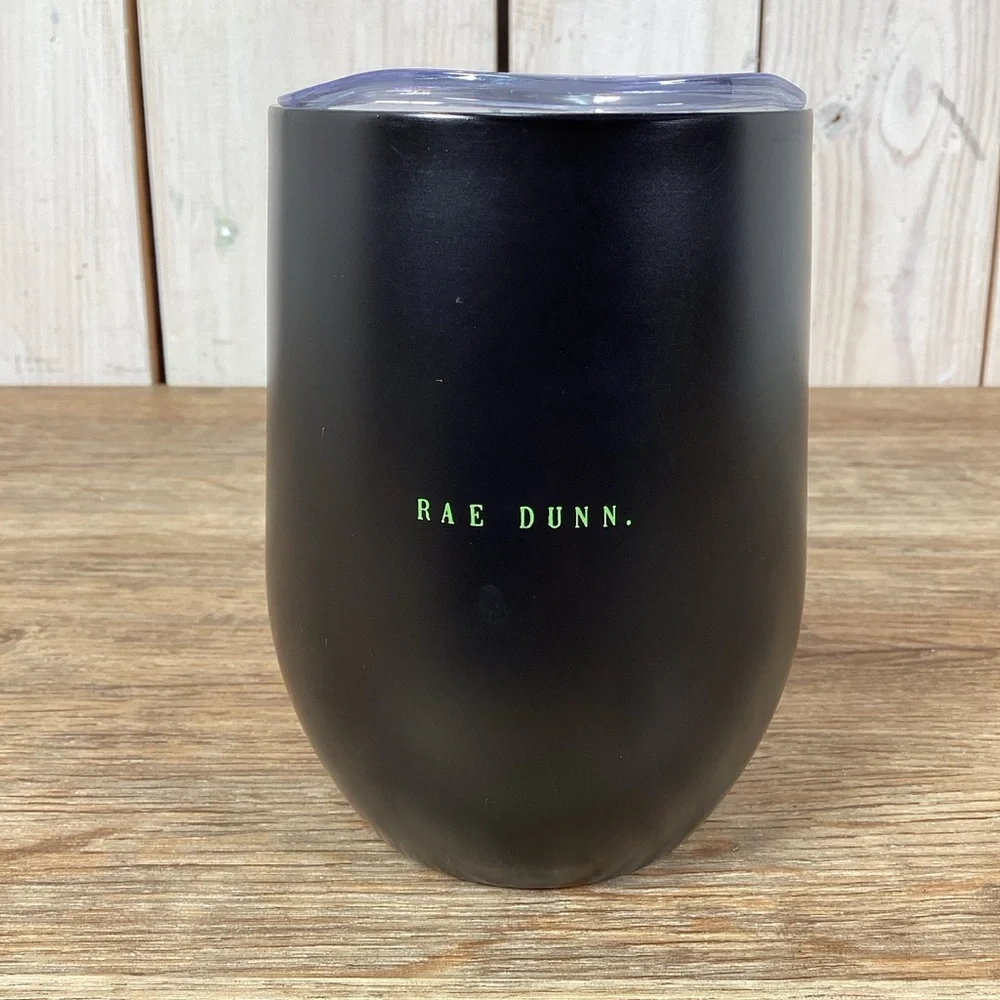Rae Dunn WITCH’S BREW  Black Metal Travel Mug, Wine Tumbler Halloween